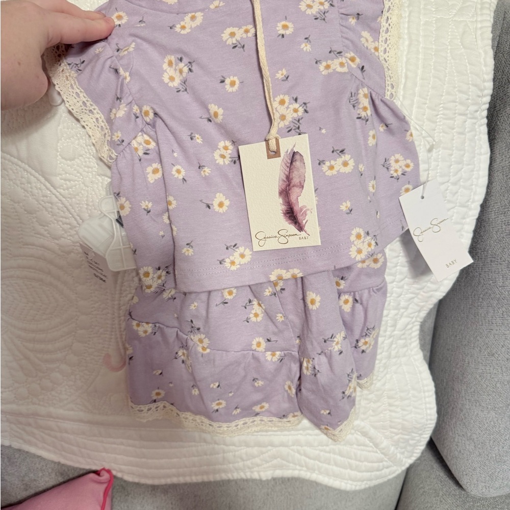 Jessica Simpson Purple Floral Kids 3 piece outfit